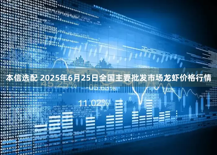 本信选配 2025年6月25日全国主要批发市场龙虾价格行情